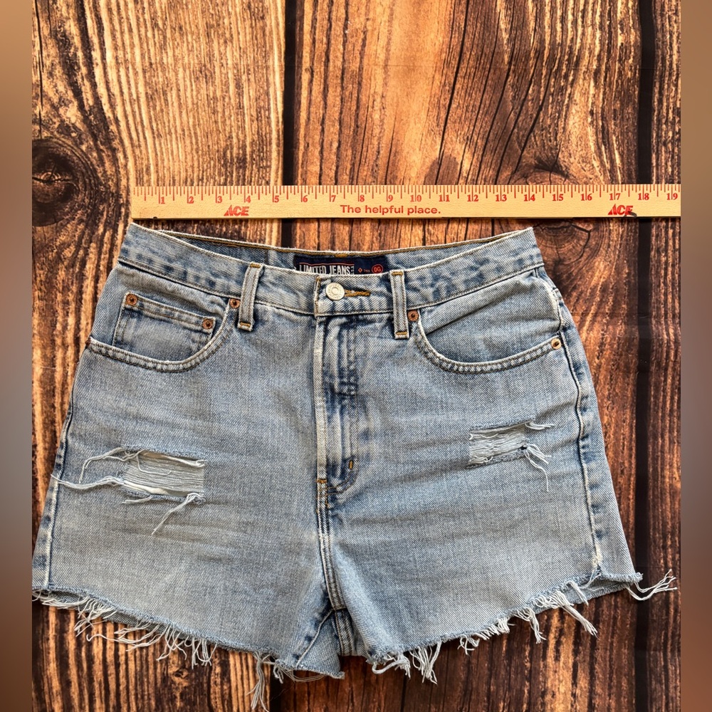 Vintage 90s Original The Limited Jean Light Denim Cutoff Shorts 28